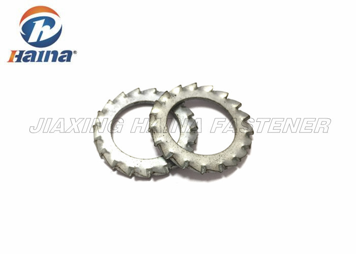  Bright Plated External Tooth Lock Washer , Stainless Steel Lock Washers For Machines Manufactures