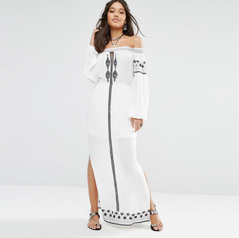 Women Elegant Short Sleeve Polka Dot Casual Maxi Dresses With 100% Viscose