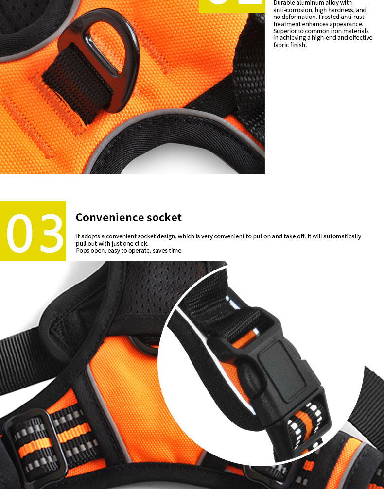 Durable Oxford Waterproof Harness Reflective Leash Bandana Outdoor Safety Custom Dog Adventure Kit