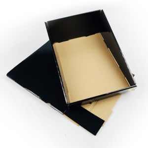 Custom Black Paper Shelf Foldable Corrugated Cardboard Counter Display Shelves