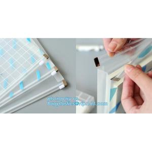 PE & PP double slider wholesale pe plastic file pouch with zipper, PP Plastic