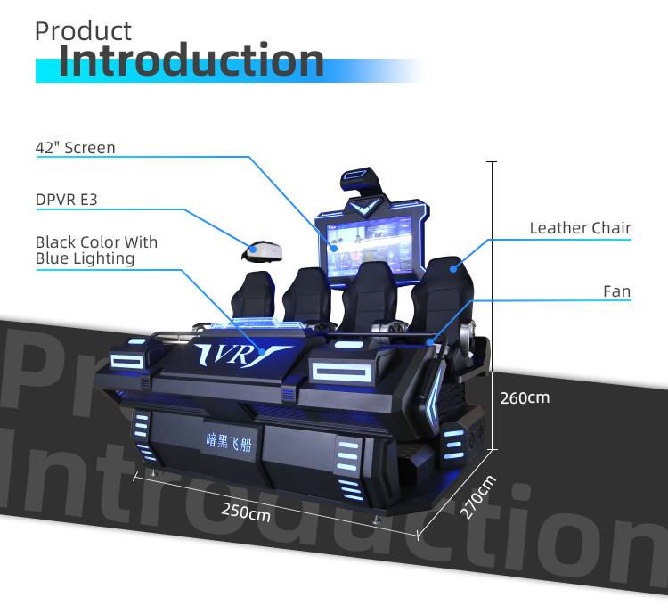 Attraction 42'' Screen 9D VR Simulator Cinema With Leather Chairs