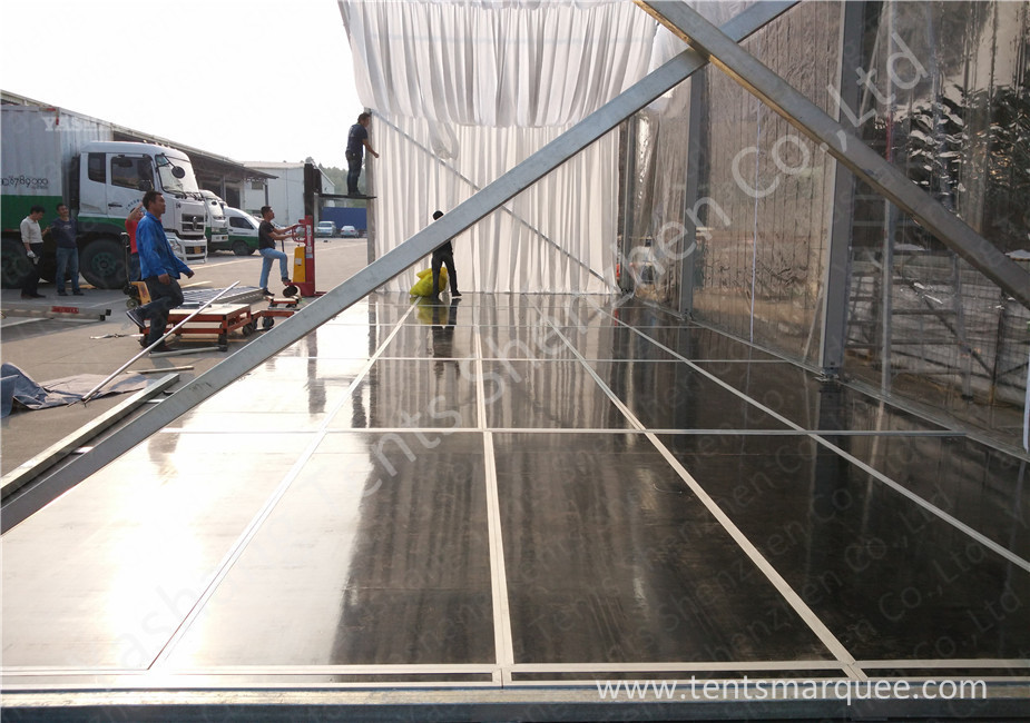 Outdoor Wine Parties / Wedding Decoration Tent 15m With Wood Floor