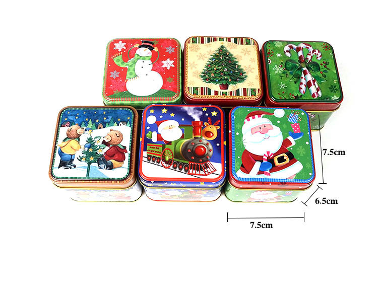 Rustproof Cookie Small Christmas Tins With Lids Thickened Lightweight