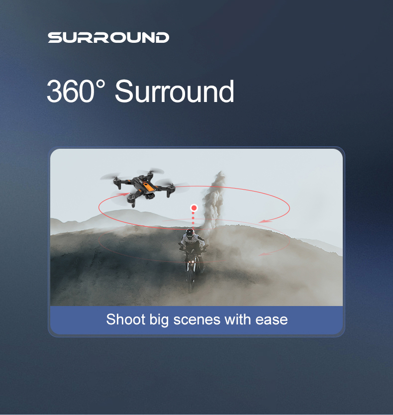 7.4V 2500mAh Battery Capacity Aerial Quadcopter Drone with Dual Camera and Obstacle Avoidance