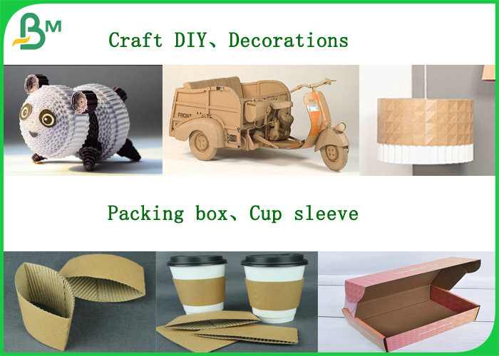120g 150g Brown Corrugated Paper Board Roll For Mailer Box Eco - friendly