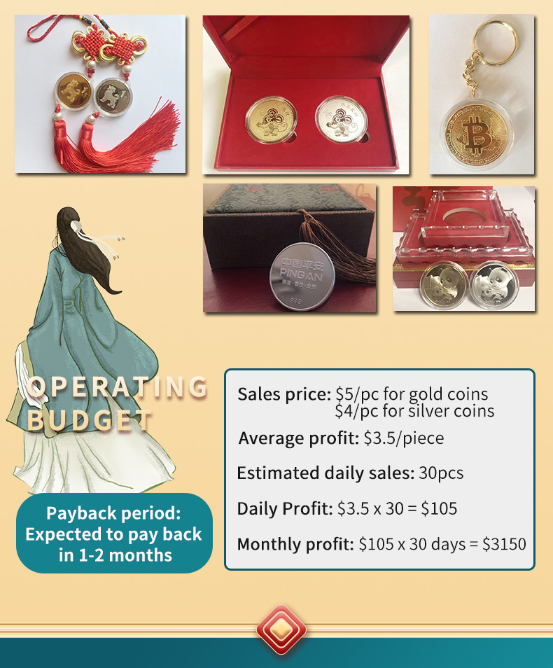 Smart medal vending machine selling tourism gold and silver coins theme park equipment