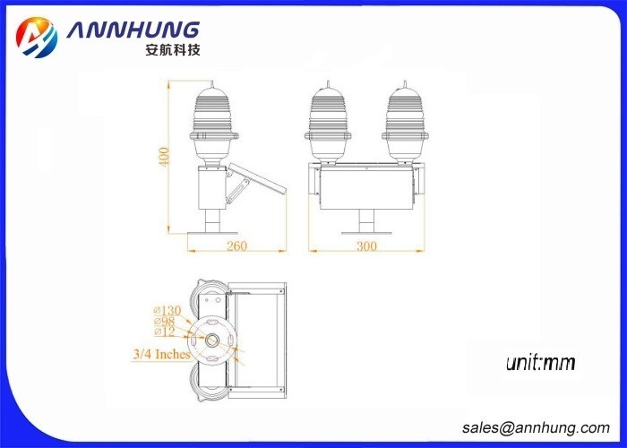 UV Protection Solar Powered Aircraft Warning Lights For Tower Crane
