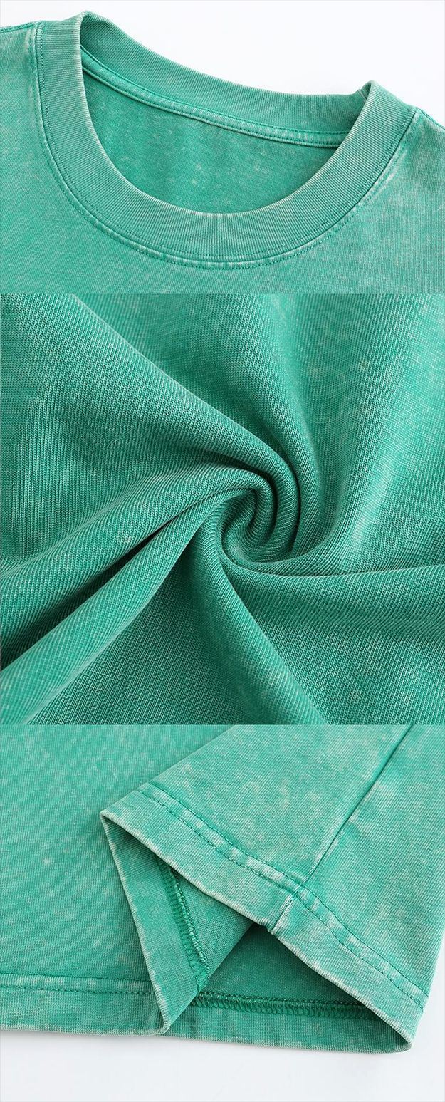 2023 New Summer Fried Flower Dirty Wash Wash Old Vintage T-Shirt Double Yarn Pure Cotton Short Sleeve Clothes