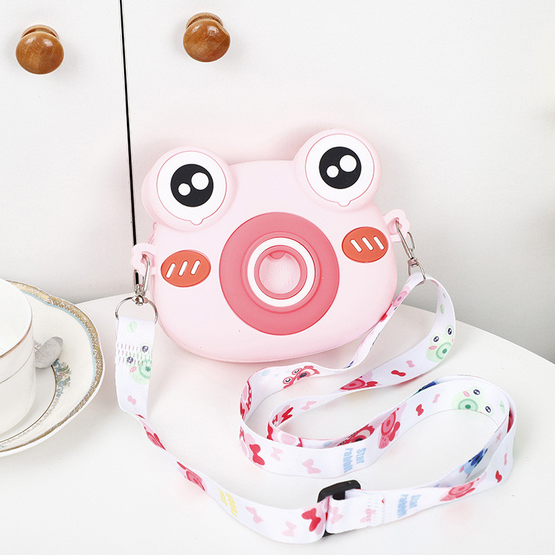 Cute Frog Silicone Pencil Box School Supplies Pencil Case For Kids Makeup Bag Shoulder Bag For Christmas Birthday Gift