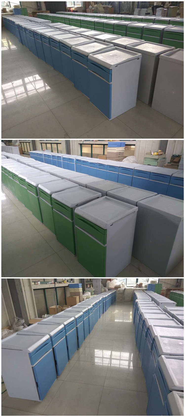 Hospital Stainless Steel Medical Bed Side Cabinet Locker With 2 Side Towel Hanger