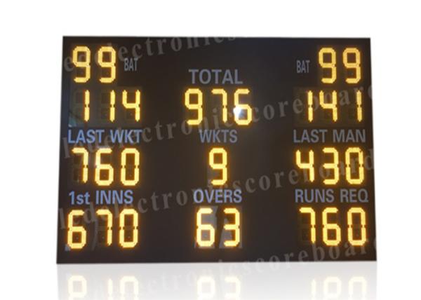 Yellow Electronic Cricket Scoreboards , Cricket Digital Scoreboard Waterproof