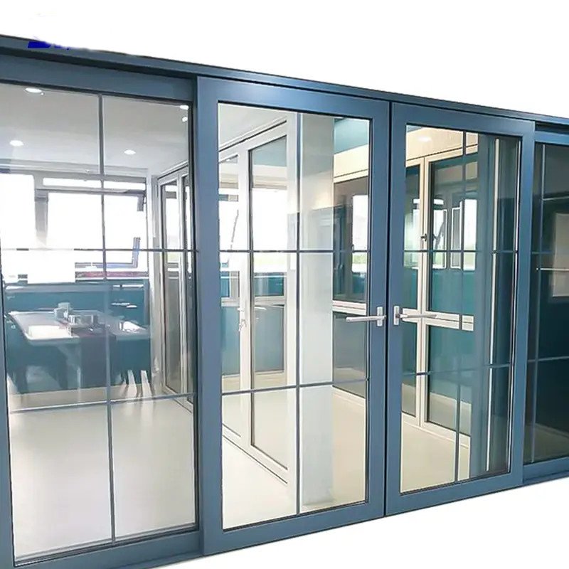 Customized Modern Home Hotel Villa Interior Living Room Patio Sun Proof Aluminum Glass Sliding Door
