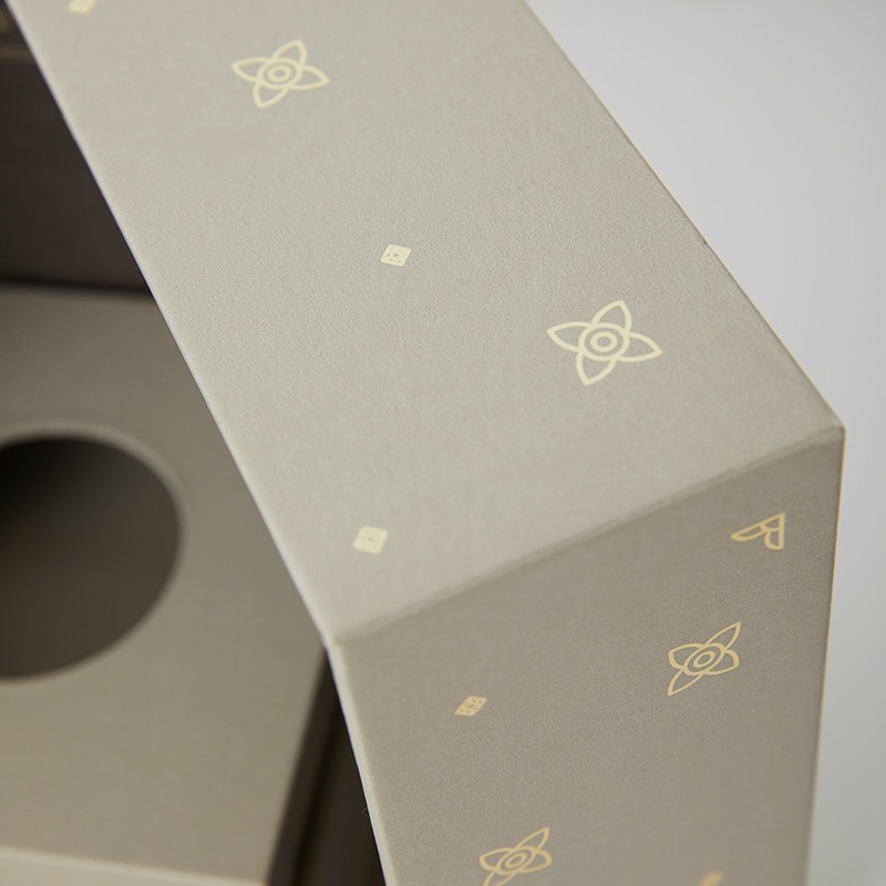 Square Rose Paper Cardboard Jewelry Gift Box with Drawer and Custom Gold Foil Stamping