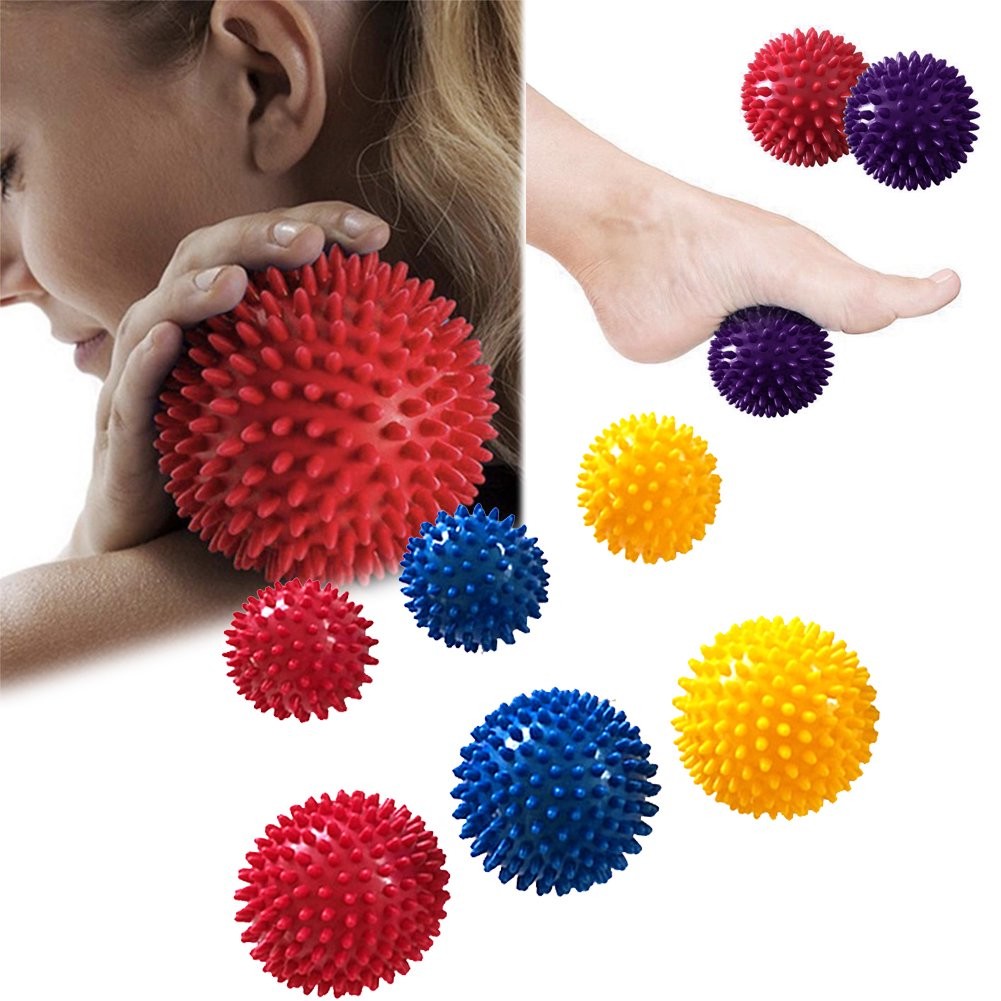 Professional Yoga Massage Ball Foot Massager Spiky Roller for Deep Tissue Trigger Point Plantar