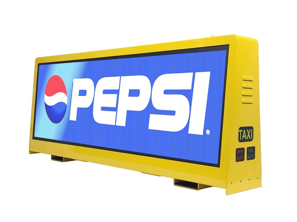 Full Color P5mm Taxi top LED Display With Large Viewing Angle , Led Taxi Roof Signs