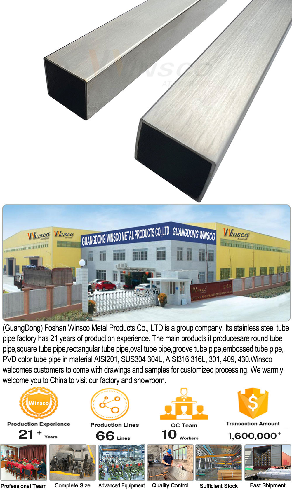 SUS 201 304 316 Mirror Satin Finished Inox Welded Pipe 0.7mm-3.5mm Thickness Stainless Steel Square Tube 40mmx40mm