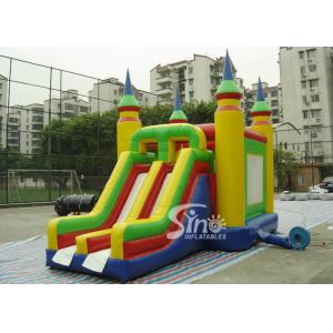 Bright Colored Small Inflatable Bouncy Castles With Slide for Children