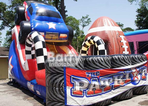 Giant Colorful Children 18ft Patriot Monster Truck Inflatable Slide With CE