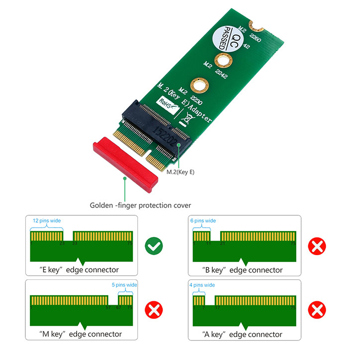EVA Gasket Electronics Computers Accessories M.2 NGFF Key E To Key E Adapter