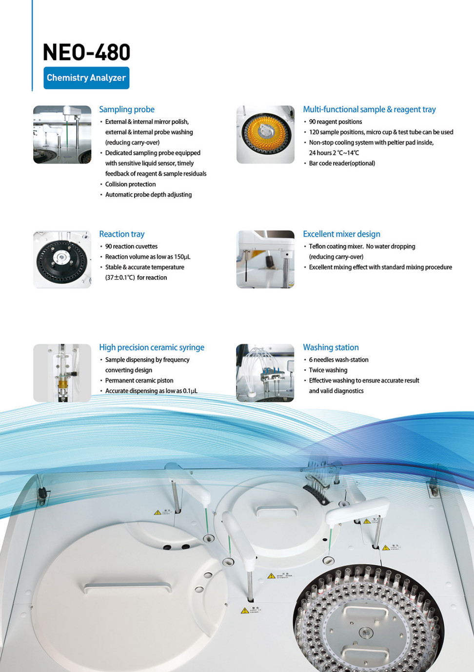 Clinical Bio Chemistry Analyzer 400T/H Fully Automated Laboratory NEO-480 In IVD