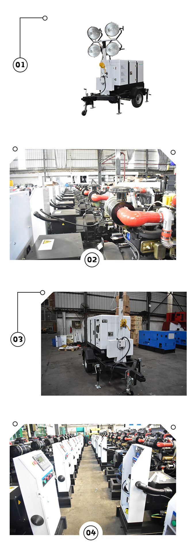 LED Three Phase IP65 Lighting Tower Generator