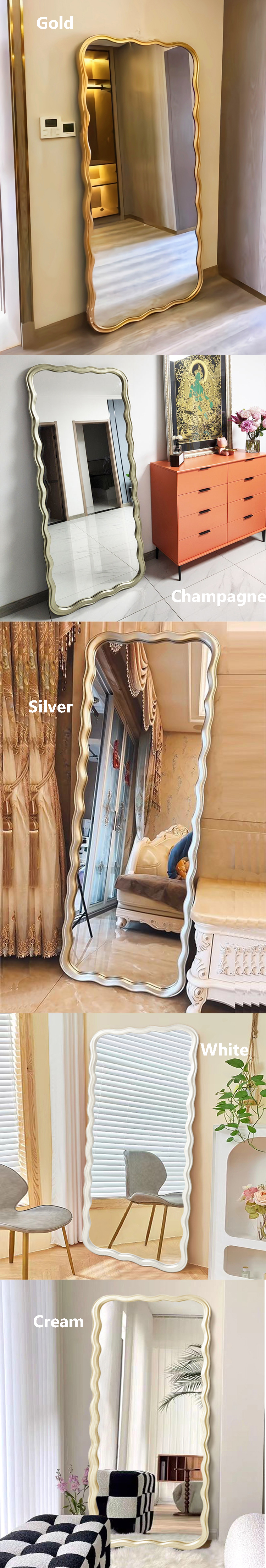 Customized Floor Length Oversized Floor Mirror Wooden Frame 71x32