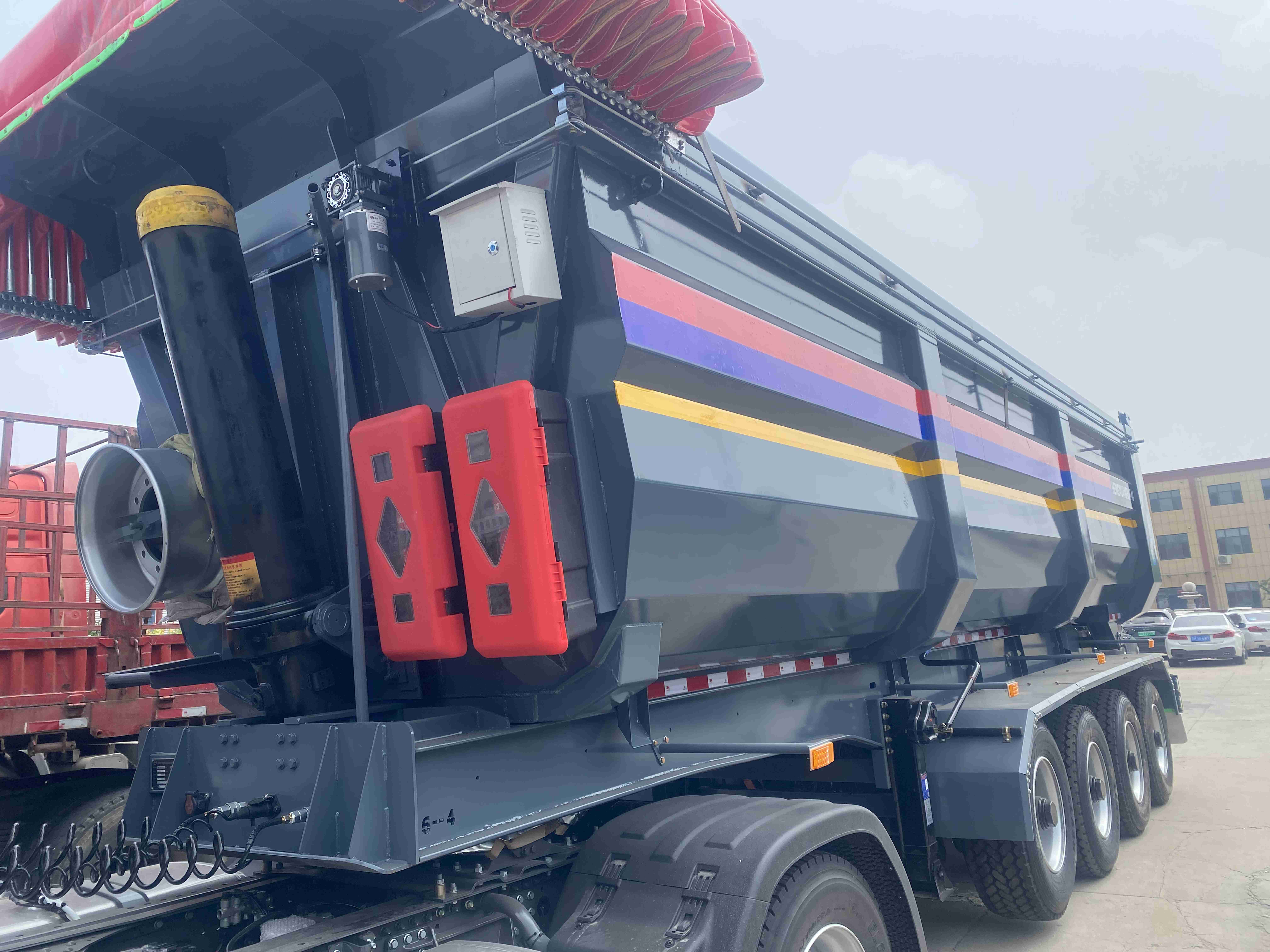 100T Capacity Semi Trailer Mechanical Suspension Popular 3-axle-4-axle Dump Trailer Truck