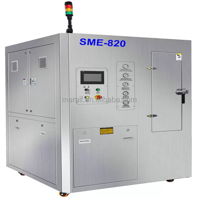 MES connected 200V and 415V electric stencil cleaning machine by using aqueous liquid and DI water