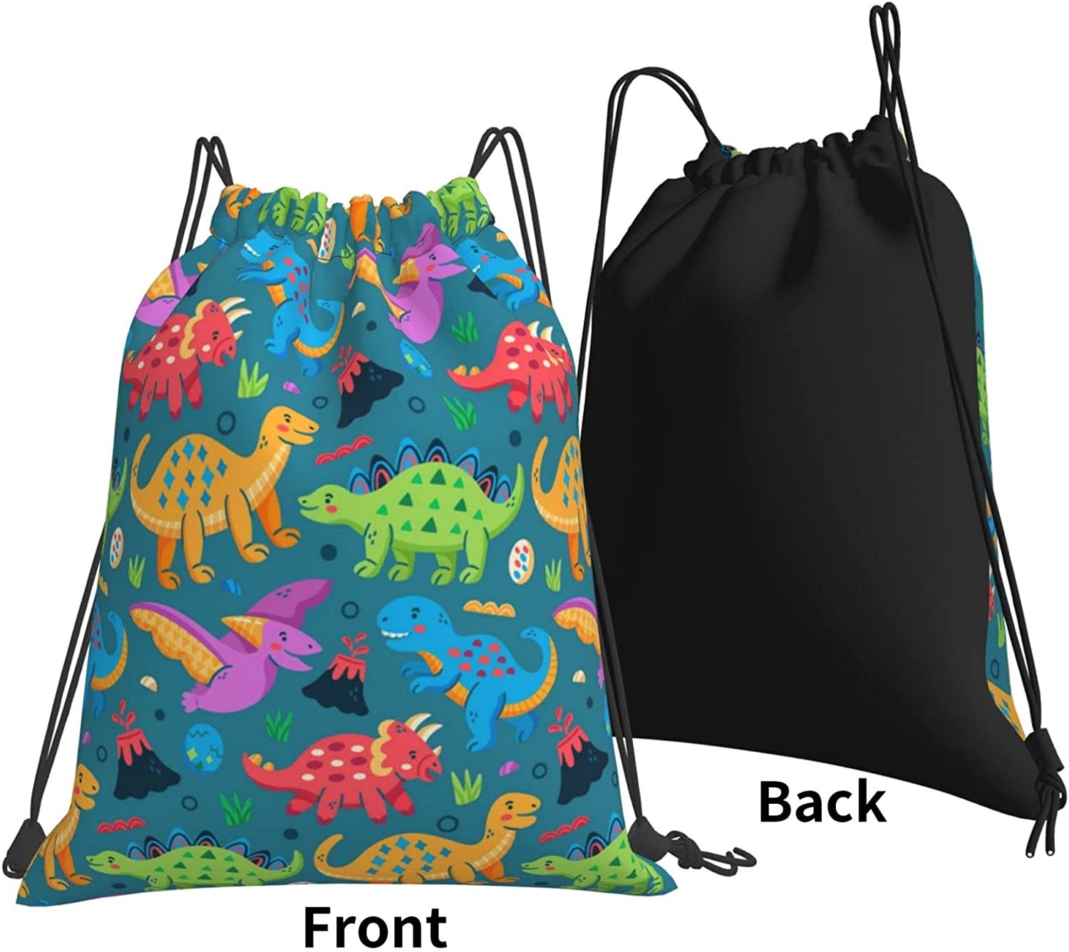 Drawstring Backpack Drawstring Bags for Kids Girls Boys Teens Gym Dance String Bags Bulk Waterproof Dinosaur