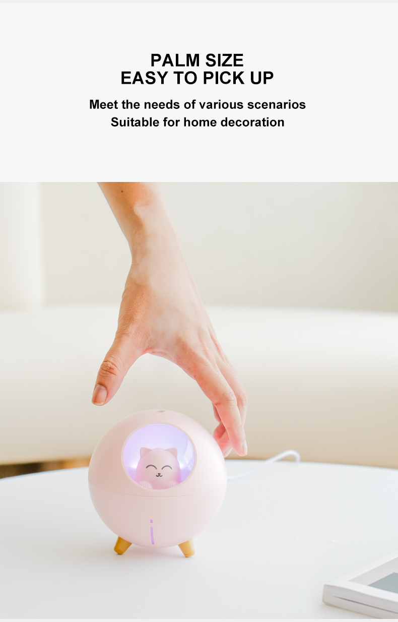 Homefish OEM Hava Nemlendirici 220ml Water Tank Capacity Luftbefeuchter Colorful Night Light Mini Umidificador Humidifier