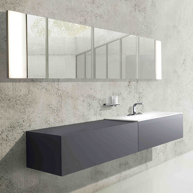 550MM Contemporary Bathroom Cabinets With Led Mirror Ceramic Basin Wall Mounted Vanities