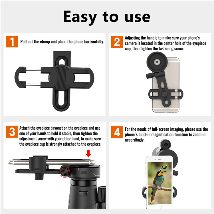 RoHS Cell Phone Spotting Scope Adapter For Telescope Binoculars Monocular