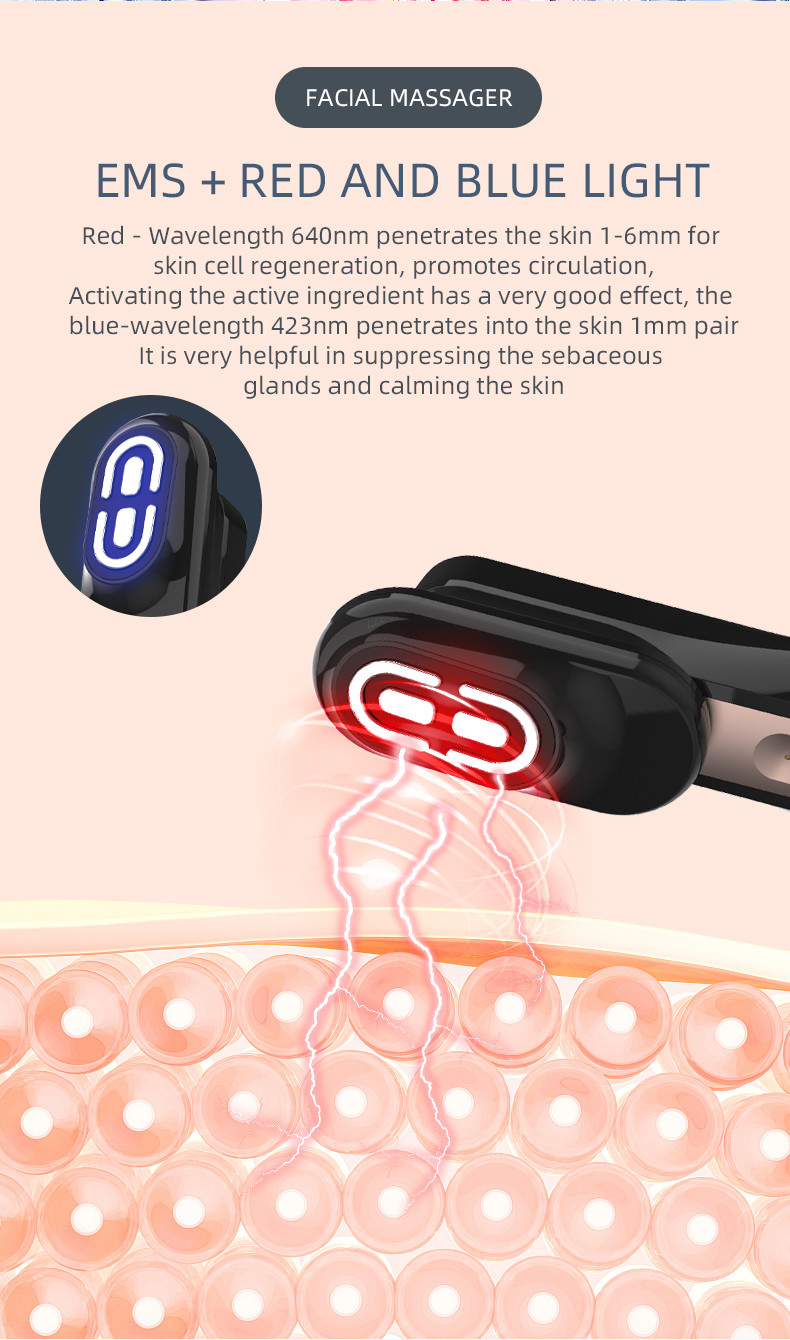Multifunctional Electric Massage Comb Smart EMS Vibration Red Blue Light Face Body Skin Care Hair Growth