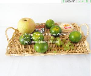 China 2016 wicker tray basket wicker storage basket willow fruit tray square shape on sale