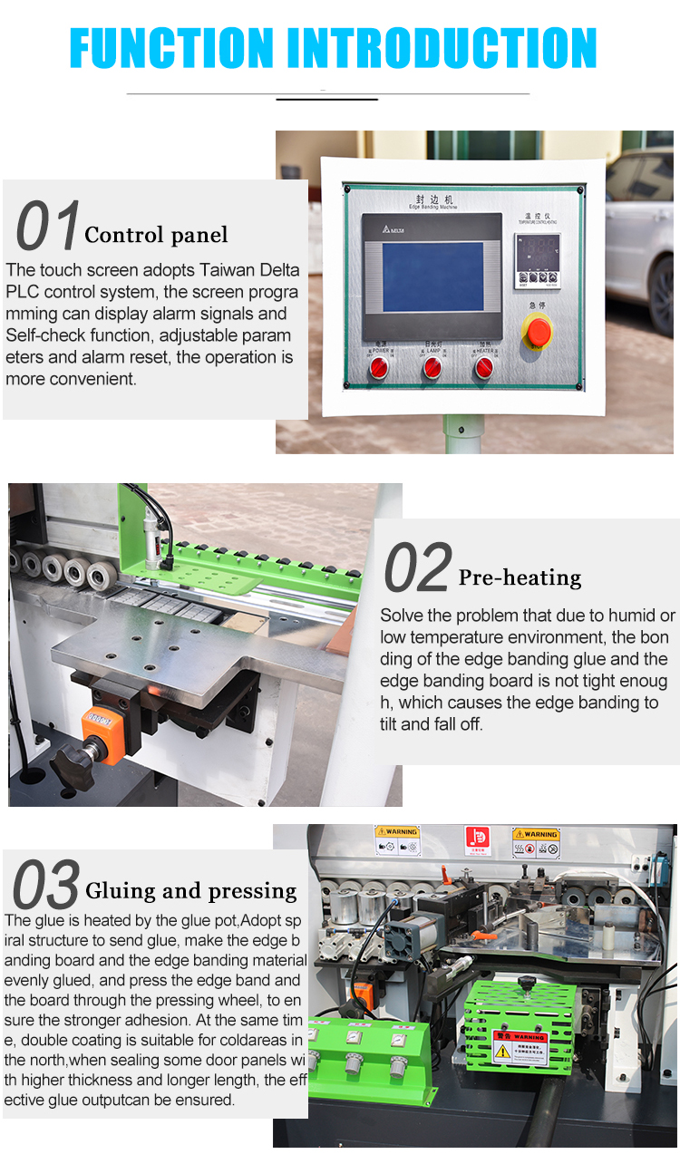 Customizable Edge Banding Machine No Glue Mark Auto Edgebander for Panel Length ≥120mm