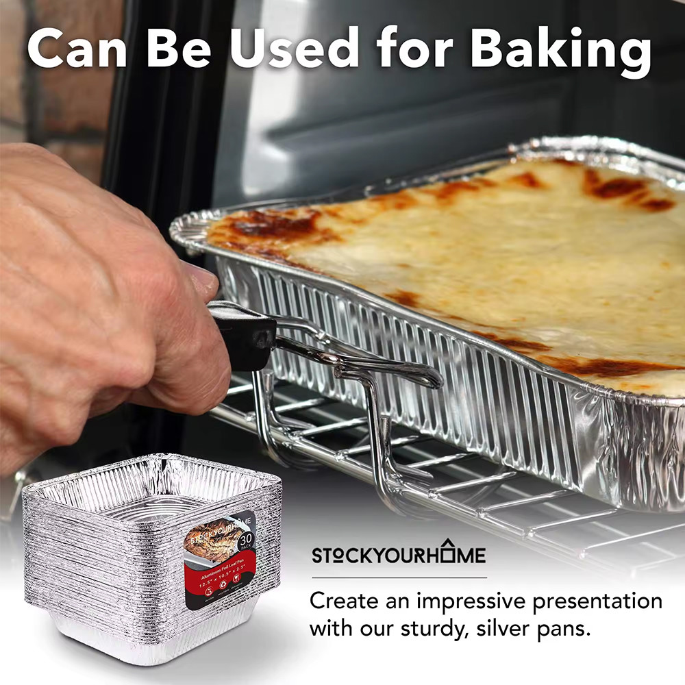 Hot And Cold Rectangular Aluminum Lasagna Tray Disposable Aluminum Foil Lasagna Tray