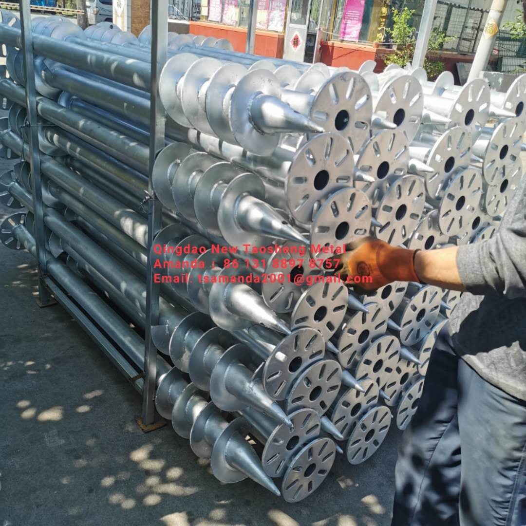 Greenhouse 76MM Q235 Galvanized Steel Ground Screw Piles