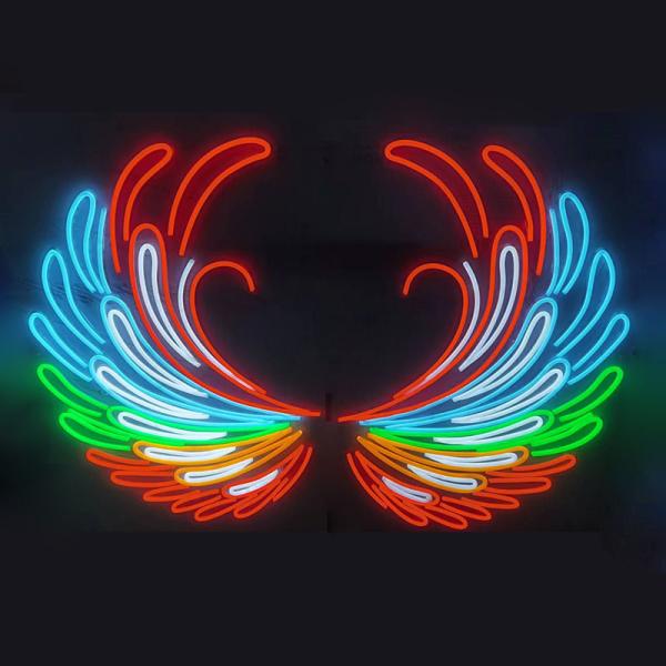 Customized Size Discount LED Neon Sign for Happy Birthday Logo Wings Halloween