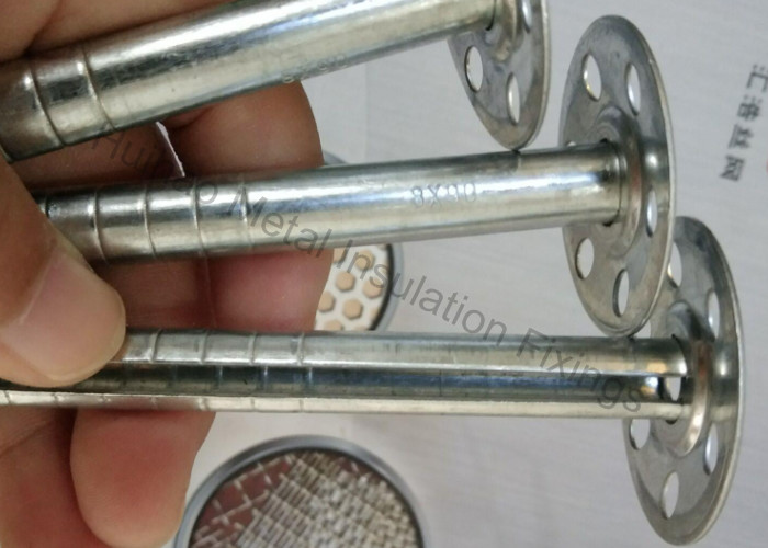 Galvanized Rock Wool Insulation Fixing Pins M8 x 90MM For Insulation Boards