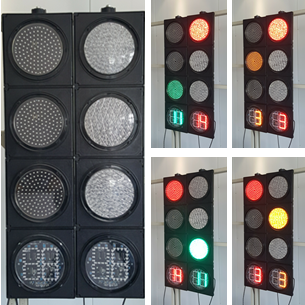 200MM 4-Aspect RYG Ball With Countdown Timer Road Traffic Light
