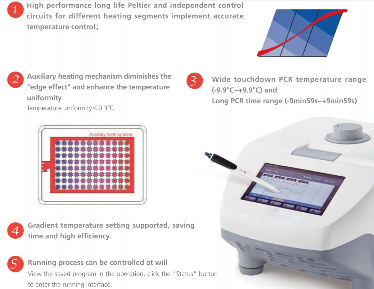 96 Well Plate Lab Fast Testing DNA Amplifier Gradient Thermal Cycler