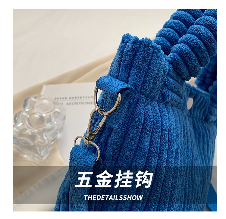 Factory Price Corduroy Women's Bag New Handbags Niche Versatile Bucket Shoulder Bags Female Nylon Button Crossbody Bags