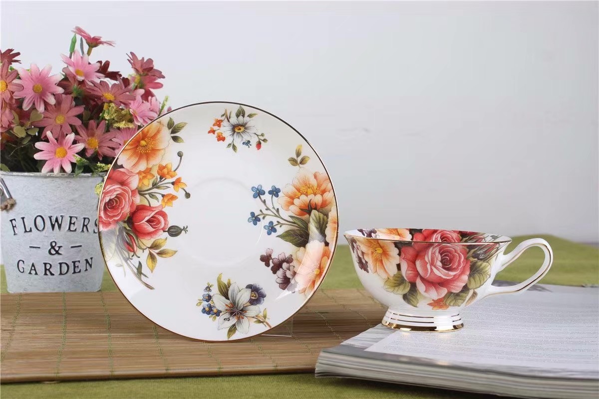 Tableware Low Water Absorption English Bone China Tea Cups