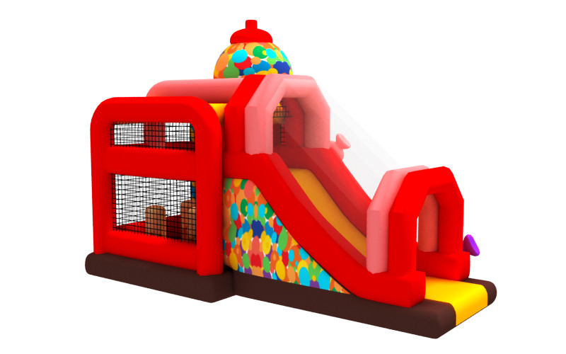 0.55mm PVC Tarpaulin Inflatable Bouncy House With Slide Candy Inflatable Combo