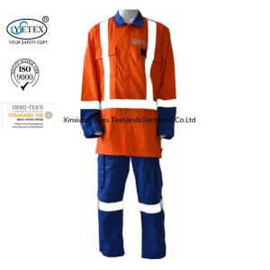 China Anti Arc Flash Fire Retardant Suit / Fire Retardant Boiler Suit With Reflective Trim on sale