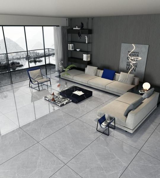 Gray Marble Look Floor And Outdoor Wall Porcelain Glazed Polished Tile For