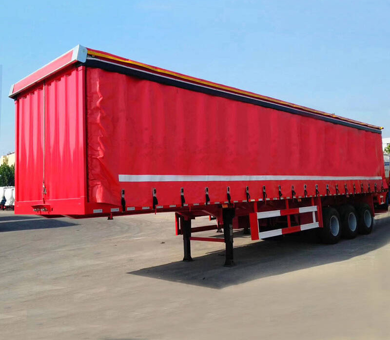 High Quality PVC Fabric Dry Van Cargo Curtain Side Tri-Axle Semi-Trailer