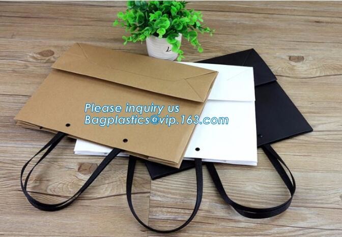 Flower carrier bag with different color customized pot plants kraft paper bag with handle,stamping logo fancy paper flow