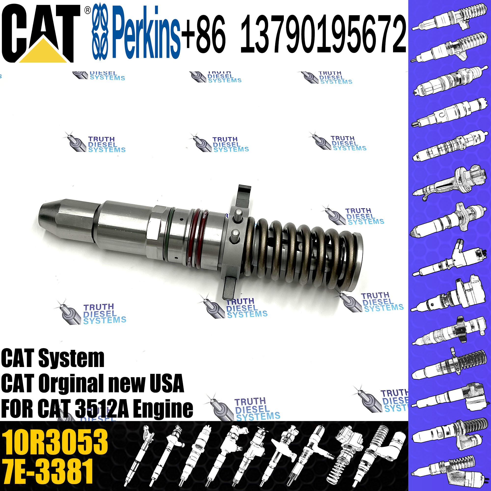 Common Rail Injectors 0R-2921 10R3053 7E-2269 7C-4175 0R-3051 7E-9983 9Y-4544 0R-3883 0R-0906 For Caterpillar